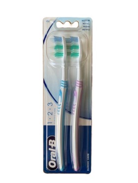 Oral-B Οδοντόβουρτσα 123 Classic 40 Μπλε-Ροζ 1+1 Δώρο