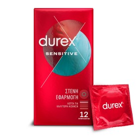 Durex Προφυλακτικά Λεπτά Sensitive Στενή εφαρμογή 12τμχ