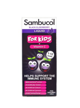 Sambucol For Kids + Vitamin C Παιδικό Σιρόπι για την Ενίσχυση του Ανοσοποιητικού 120ml