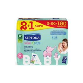 Septona Calm&Care Μωρομάντηλα Sensitive 3x60τμχ 2+1 Δώρο