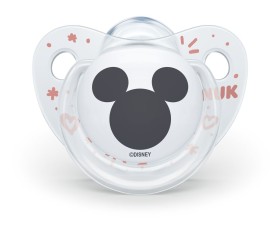 NUK Πιπίλα Σιλικόνης Λευκή Mickey 6-18m