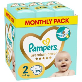 Pampers Premium Care No2 4-8kg Monthly Pack 224τμχ