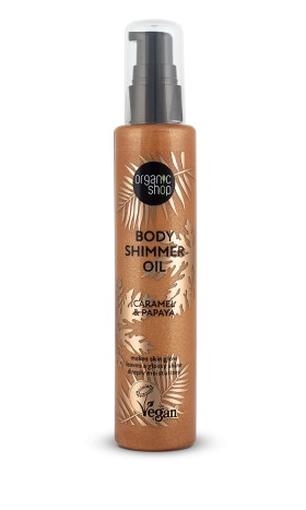 Natura Siberica Organic Shop Body Shimmer Dry Oil  Caramel & Papaya 100ml