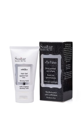 Sostar Hair Gel for Men Δυνατό Κράτημα με Γάλα Γαϊδούρας 50ml