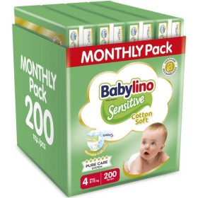 Babylino Sensitive Cotton Soft Πάνες Monthly Pack No4 8-13kg 150 τεμ +50τεμ ΔΩΡΟ=200τμχ