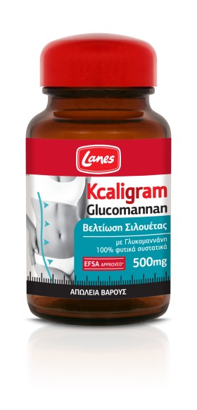 Lanes Kcaligram Glucomannan Συμπλήρωμα Διατροφής που Συμβάλλει στην Απώλεια Βάρους 60caps