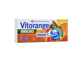 Unipharma Vitorange Immuno Vitamin C + Zn 30tabs Μασώμενο