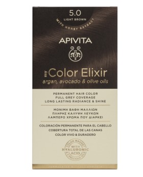 Apivita My Color Elixir Μόνιμη Βαφή Μαλλιών 5.0 Καστανό Ανοιχτό