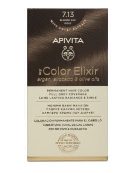 Apivita My Color Elixir Μόνιμη Βαφή Μαλλιών 7.13 Ξανθό Σαντρέ Μελί