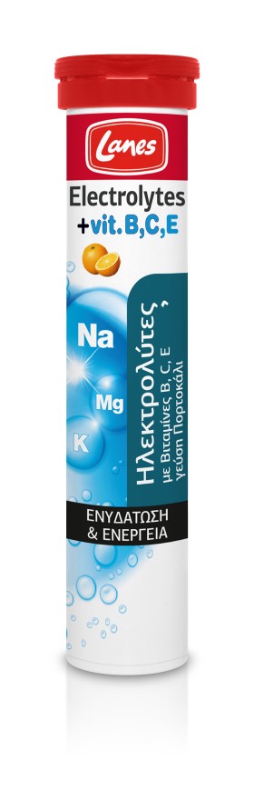 Lanes Electrolytes Ηλεκτρολύτες με Βιταμίνες B, C & E 20 Αναβράζουσες Ταμπλέτες