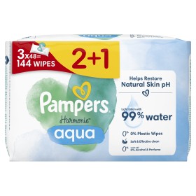 Pampers Harmonie Aqua Baby Μωρομάντηλα 3x48 144τμχ (2+1 Δώρο)