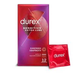 Durex Sensitive Extra Lube Κανονική Εφαρμογή 12τμχ