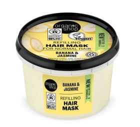 Organic Shop Refilling Hair Mask for Normal Banana&Jasmine Μάσκα Μαλλιών Αναπλήρωσης 250ml