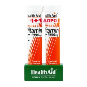 Health Aid Vitamin C 1000mg με Γεύση Πορτοκάλι 20tabs 1+1 Δώρο