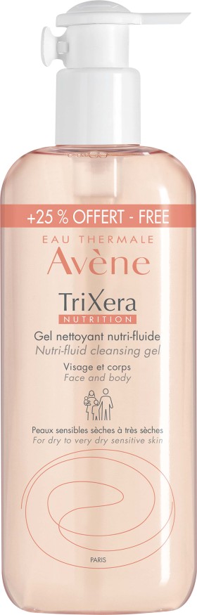 Avene Trixera Nutrition Λεπτόρρευστο Θρεπτικό Gel Καθαρισμού για Ξηρό & Πολύ Ξηρό Δέρμα 500ml