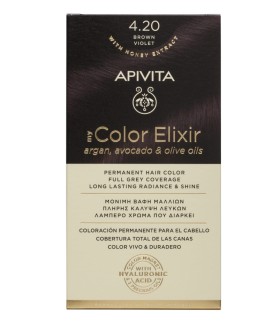 Apivita My Color Elixir Μόνιμη Βαφή Μαλλιών 4.20 Καστανό Βιολετί