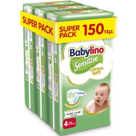 Babylino Sensitive Cotton Soft Πάνες Economy Νο4 8-13kg SUPER PACK 150τμχ 3X50