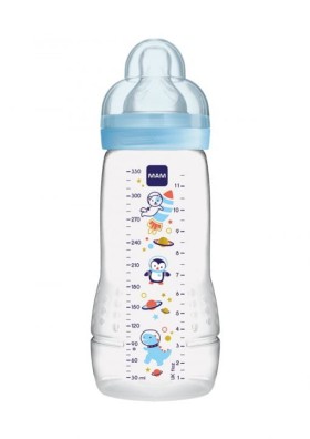 MAM Μπιμπερό Easy Active Θηλή Σιλικόνης 4+ 330ml Μπλέ