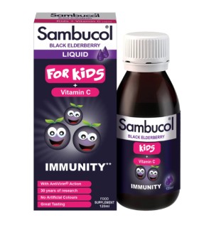 Sambucol For Kids + Vitamin C Παιδικό Σιρόπι για την Ενίσχυση του Ανοσοποιητικού 120ml