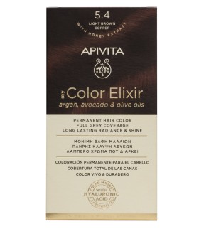 Apivita My Color Elixir Μόνιμη Βαφή Μαλλιών 5.4 Καστανό Ανοιχτό Χάλκινο