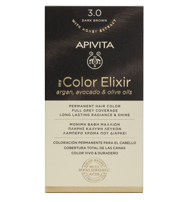 Apivita My Color Elixir Μόνιμη Βαφή Μαλλιών 3.0 Καστανό Σκούρο