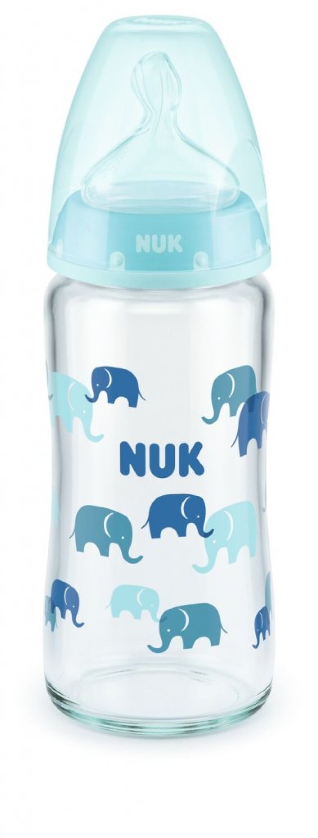 NUK First Choice Μπιμπερό Γυάλινο Μπλέ 240ml 0-6m