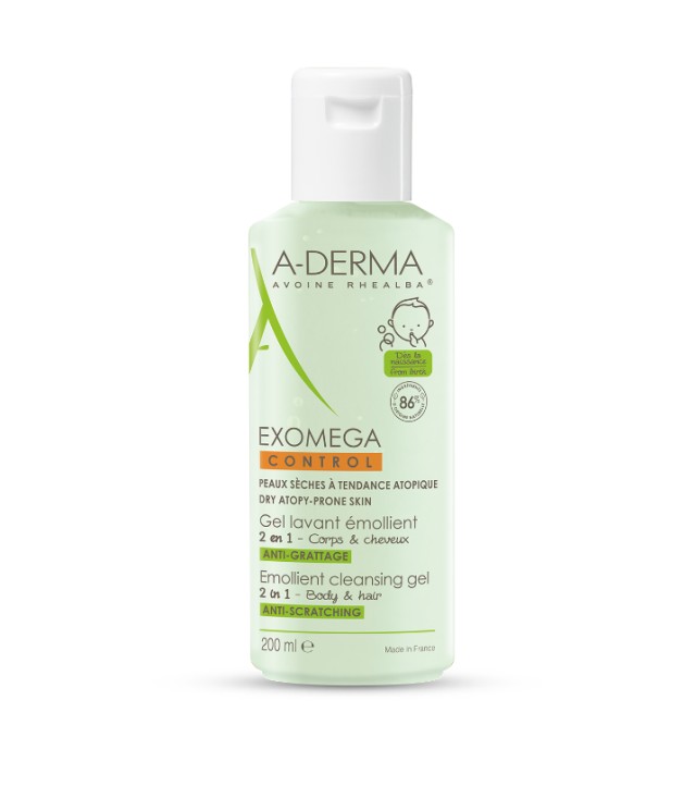 A-Derma Exomega Control Gel Καθαρισμού για Σώμα & Μαλλιά για Ατοπικό Δέρμα 200ml