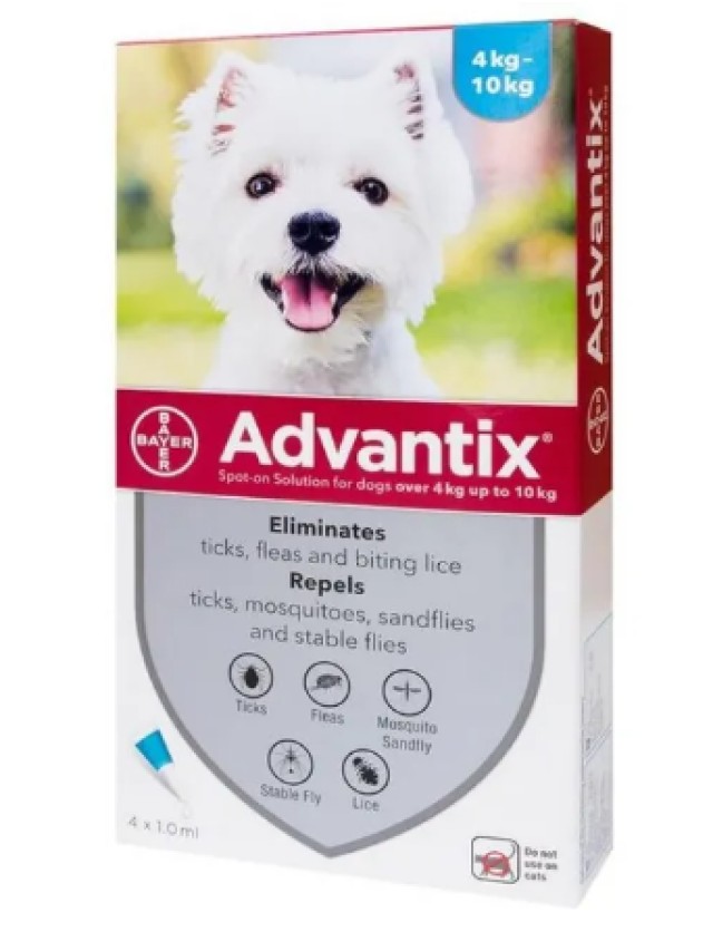 Advantix Spot-On Dog Αμπούλα για Σκύλους 4-10kg 4Χ1ml