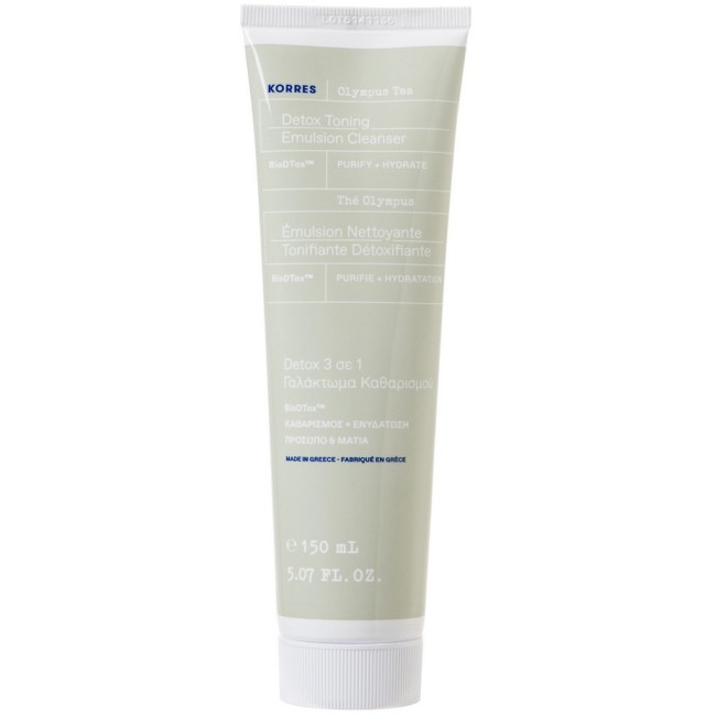 Korres Τσάι του Ολύμπου Detox Toning Emulsion Cleanser 3 in 1 Γαλάκτωμα Καθαρισμού 150ml