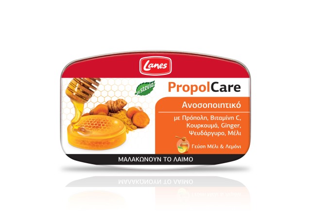 Lanes PropolCare Καραμέλες για το Λαιμό Μέλι & Λεμόνι 54gr