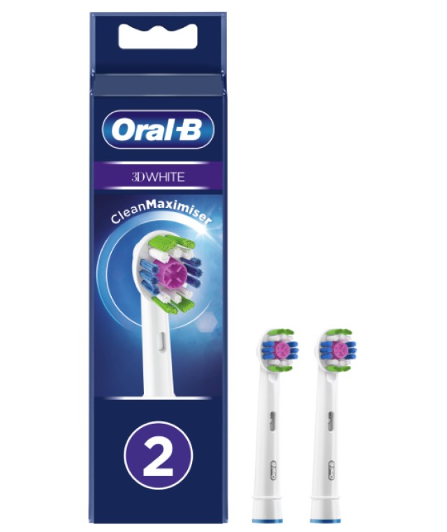 Oral-B 3D White Ανταλλακτικές Κεφαλές Ηλεκτρικής Οδοντόβουρτσας 2τμχ