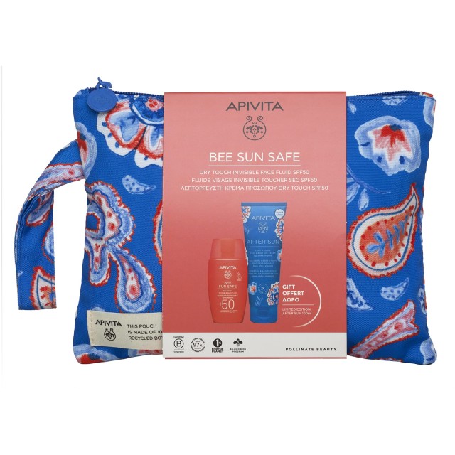 Apivita Bee Sun Safe Dry Touch Invisible Face Fluid SPF50 +Δώρο After Sun