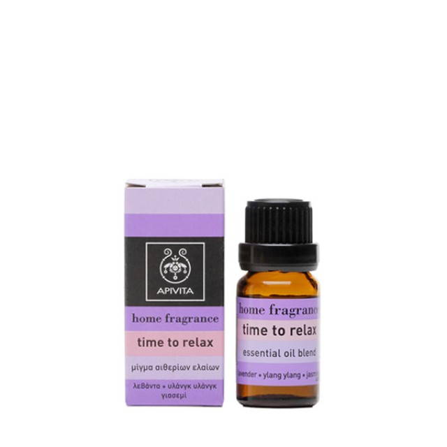 Apivita Essential Oil Time to Relax Μίγμα απο Λεβάντα-Γιασεμί-Υλανγκ-Υλανγκ 10ML