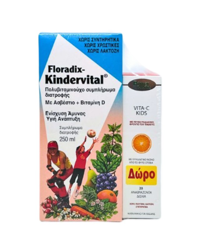 Power Health Floradix Kindervital Σιρόπι 250ml +Δώρο Vit C