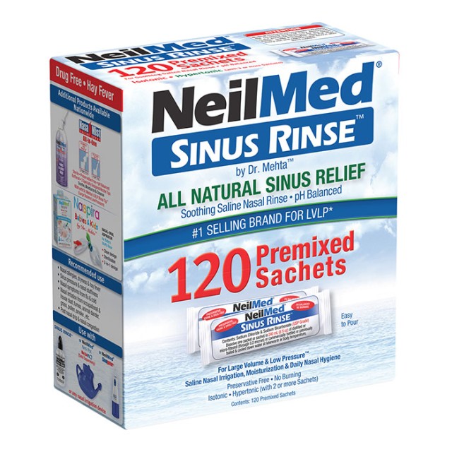 NeilMed Sinus Rinse Premixed Sachets Φακελάκια Ρινικών Πλύσεων 120τμχ