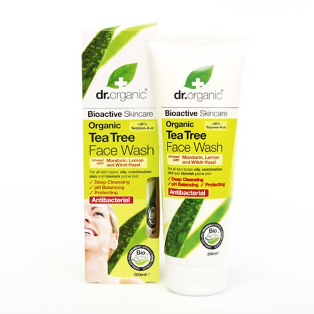 DR.ORGANIC TEA TREE FACE WASH 200ML