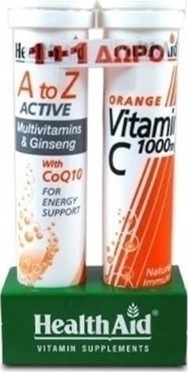 Health Aid A toZ Active Multivitamins & Δώρο Vitamin C 1000mg Πορτοκάλι