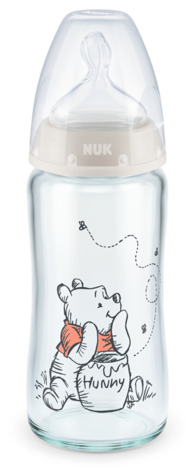 Nuk First Choice Μπιμπερό Γυάλινο 0-6m Winnie 240ml