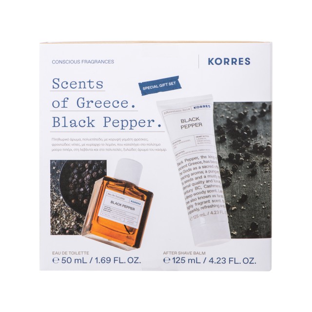 Korres Black Pepper Eau de Toilette + Aftershave Γαλάκτωμα Set