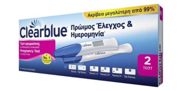 Clearblue Combo Pack Τεστ Εγκυμοσύνης Πρώιμος Έλεγχος & Ημερομηνία 2τμχ