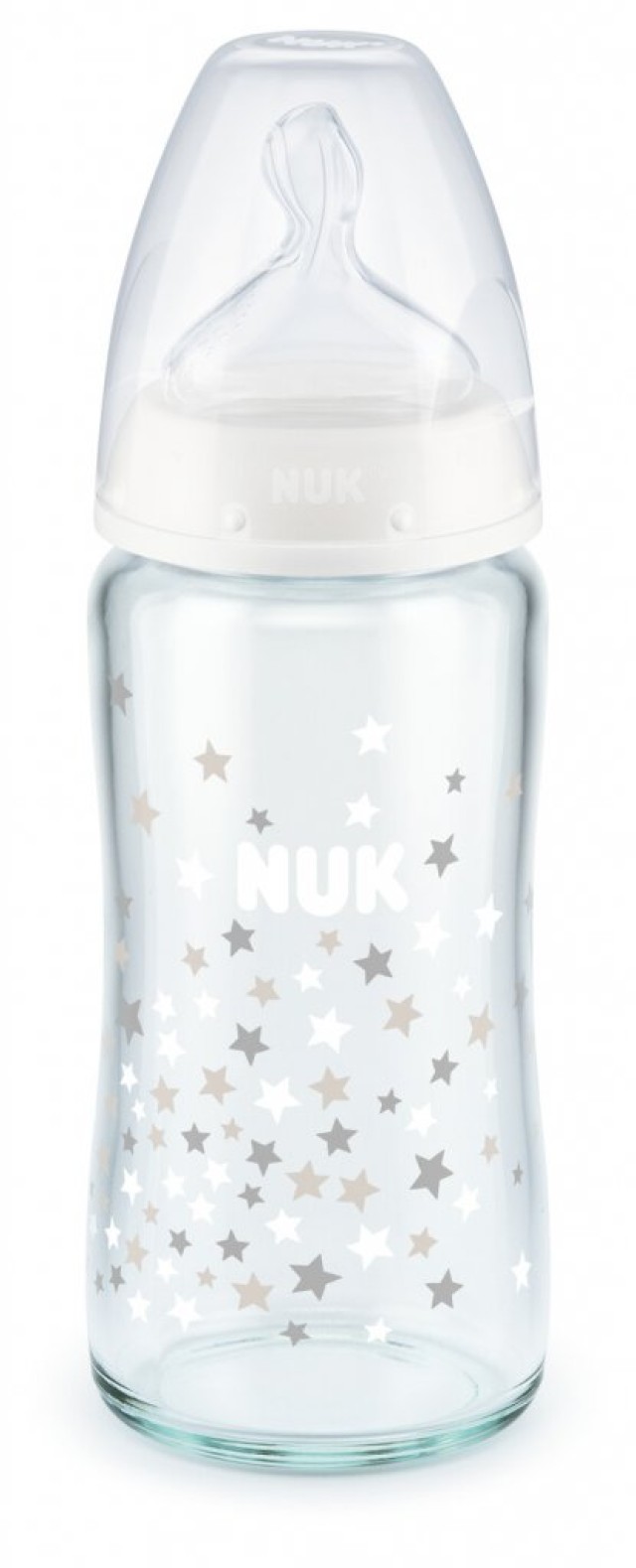 NUK First Choice Μπιμπερό Γυάλινο Λευκό 240ml  0-6m