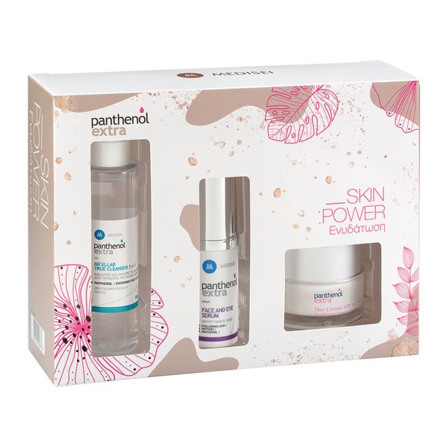 Panthenol Extra Promo Skin Power για Ενυδάτωση Face & Eye Serum 30ml, Day Cream SPF15 50ml, Micellar True Cleanser 100ml