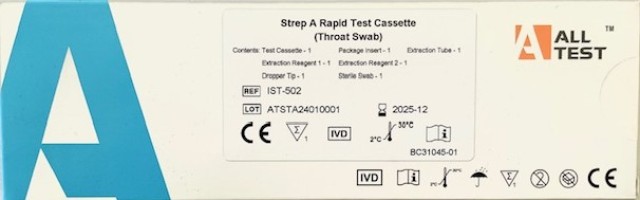 AllTest Strep Test A Στρεπτόκοκου 1τμχ Στοματοφαρυγγικό