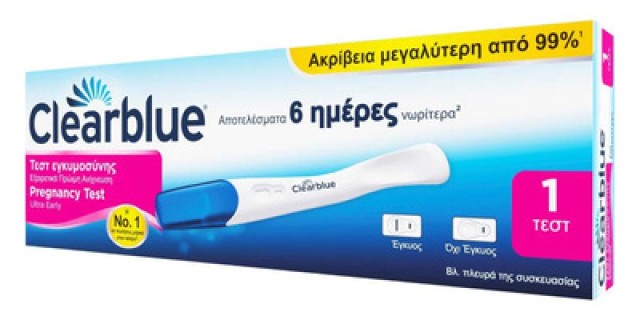 Clearblue Τεστ Εγκυμοσύνης Εξαιρετικά Πρώιμη Ανίχνευση 1τμχ